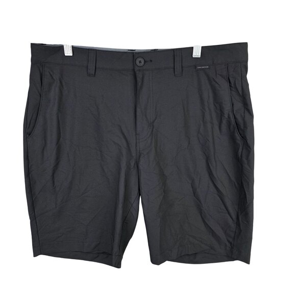 Mens Travis Mathew Black Chino Golf Shorts 9.5" Inseam Polyester Stretch Size 36 - Picture 1 of 8